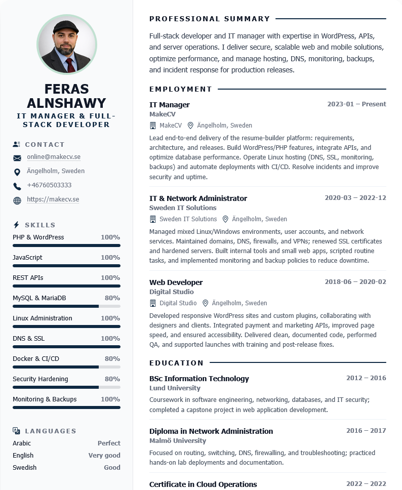 Green Two-Column ATS
