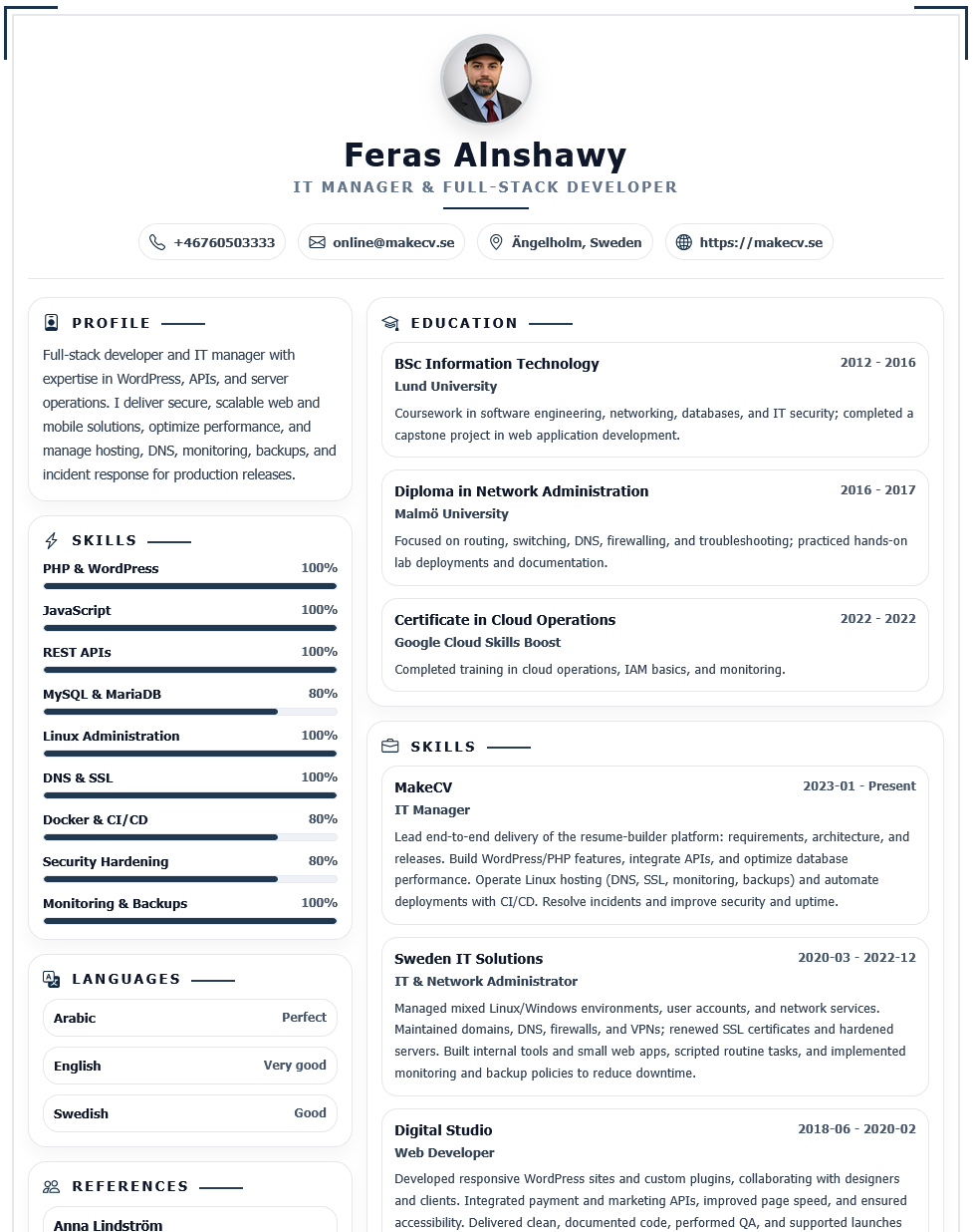 Midnight Narrow Sidebar